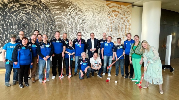 Special Hockey Mannschaft Mönchengladbach im Landtag NRW
