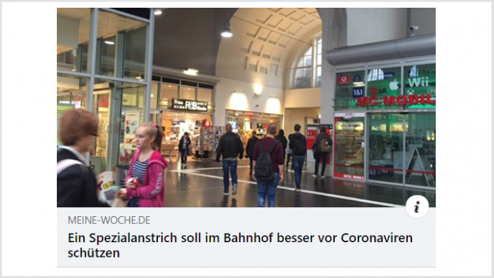 Coronaschutzanstrich Bahnhof