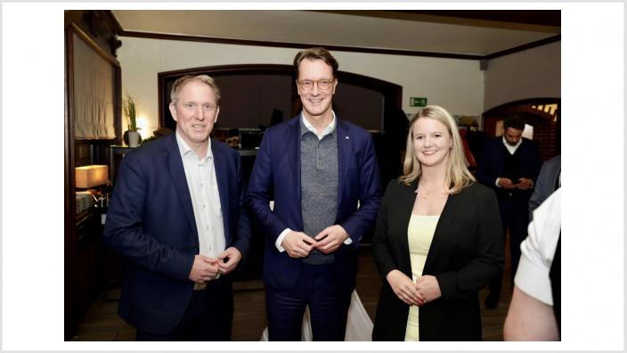 Ministerpräsident Hendrik Wüst in Mönchengladbach